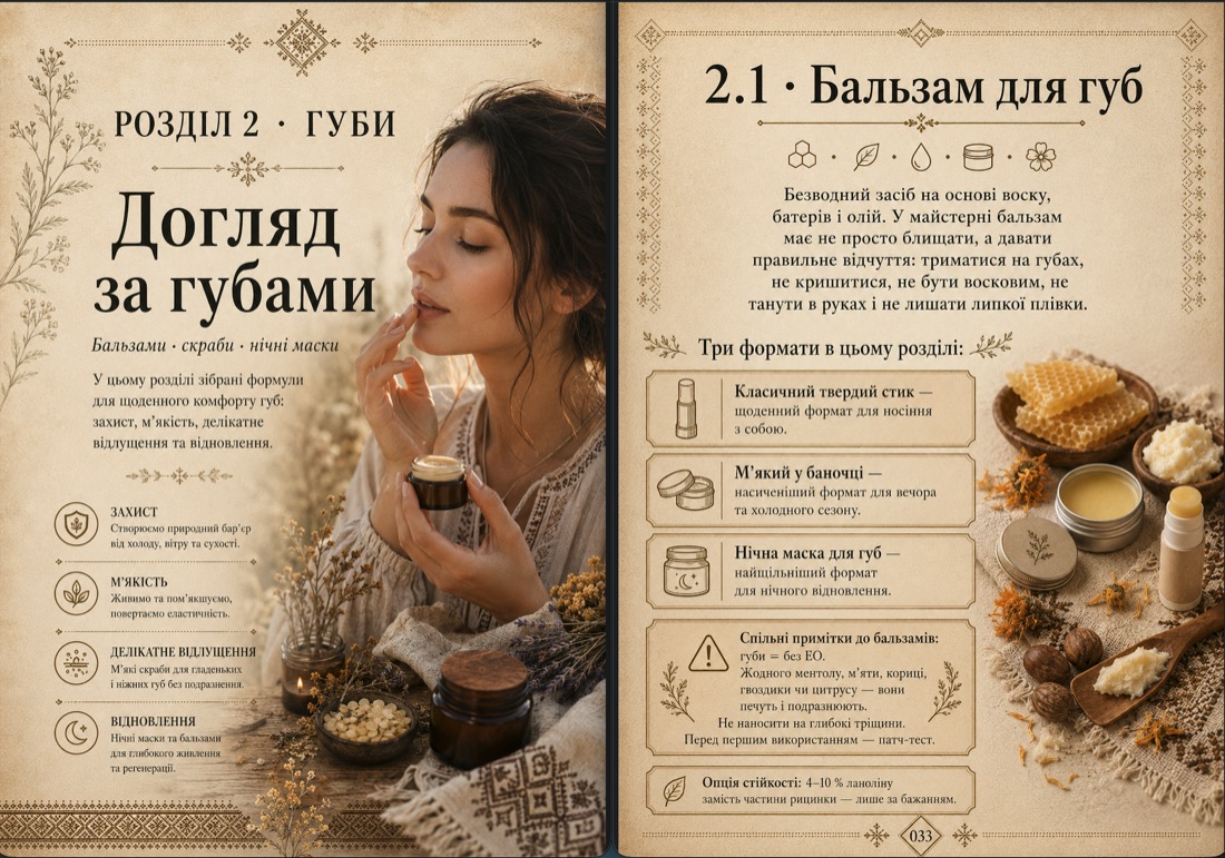 Розворот розділу «Губи»